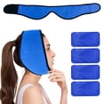thumbnail image 2 of Paquete de hielo facial para mandíbula, cabeza y barbilla, envoltura ajustable en frío y calor para muelas del juicio y alivio del dolor, nailon, azul, 2 of 4