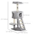 thumbnail image 3 of PawHut 47" Cat Tree Tower with Condo, Ladder, Scratching Posts, Ball, 3 of 10
