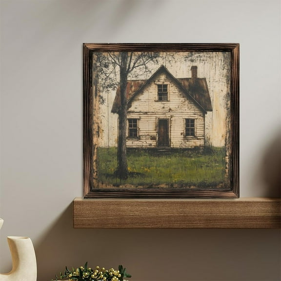 Rustic Old House Artwork Wooden Sign Wall Plaque - Vintage Art Decoration, Wall Decoration - Ideal Gift For Home Decoration, Living Room, Bathroom, Bedroom, Garden, Dining, Bar, Cafe, Festival Part