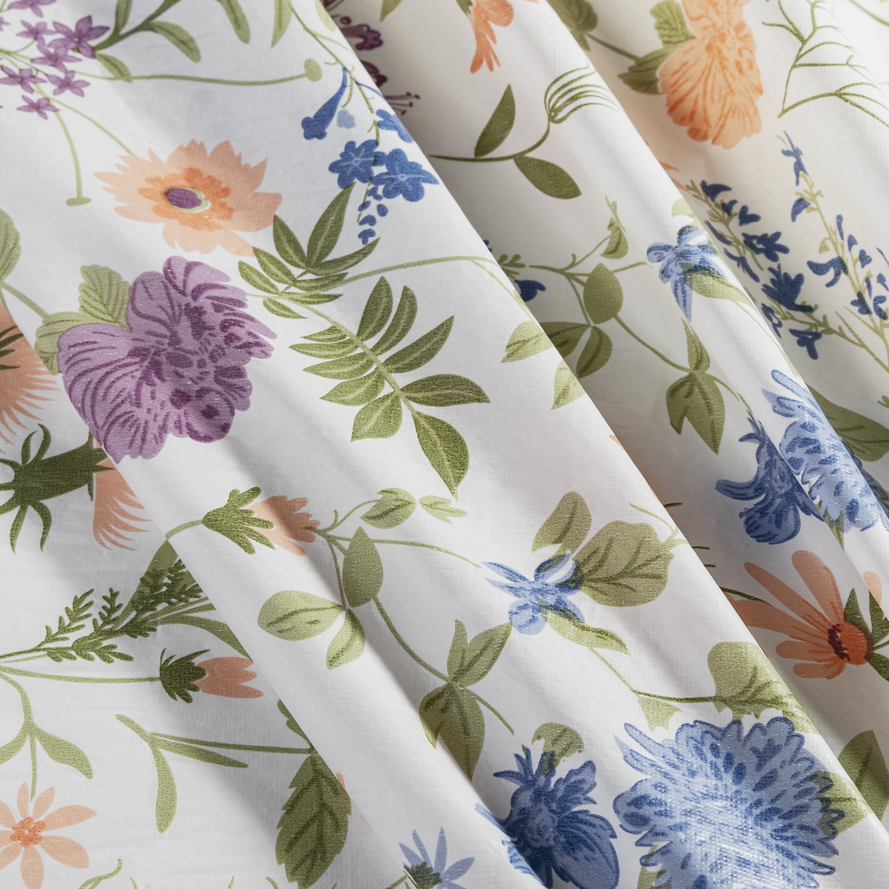 Mainstays PEVA tablecloth, 100% polyester, non-woven flannel backing