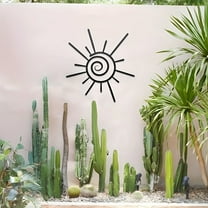 HELLOYOUNG 13.78 - Inch Light Luxury Iron Sunburst Decor Beachy Coastal Metal Wall Art with Intricate Cutout Eco-Material for Indoor Exterior Wall Hanging Centerpieces