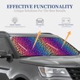 thumbnail image 4 of Vsdgher Leopard Neon Rainbow Gradient Print Car Windshield Sun Shade, Reflective Sunshade Window Sunshade Sun Visor Protector Fit for Cars,Trucks,SUVs-Large, 4 of 6