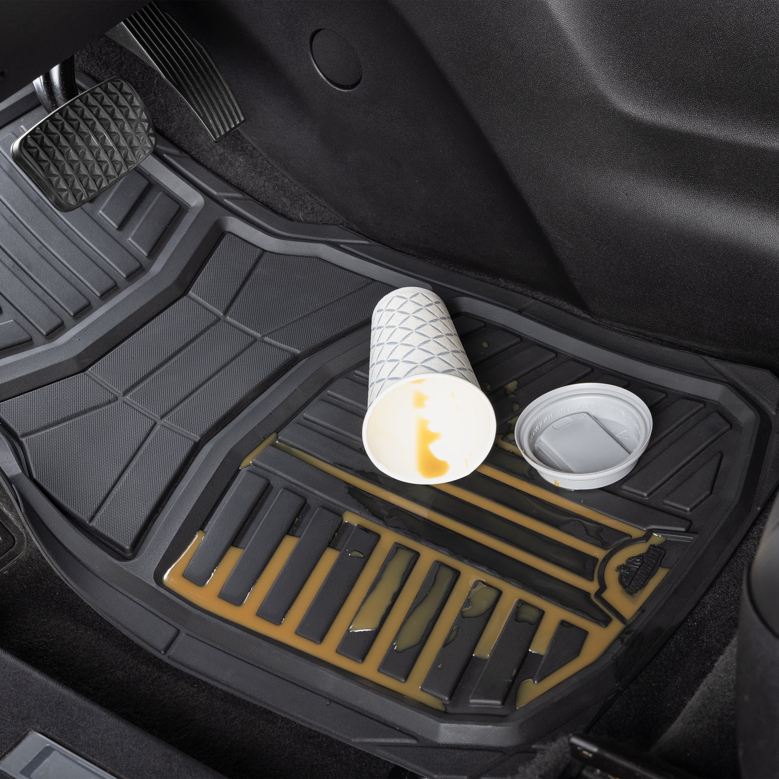Armor All 3-Piece Black Full Coverage Floor Mats with Reinforced Heel Pad & Anti-Slip Cleats