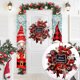 thumbnail image 5 of Inteprter Guirnalda de Navidad Puerta colgante decorativa Guirnaldas redondas Simulación Copo de nieve Pajarita Colgante de bienvenida para Hotel de Año Kits de decoración para fiestas Inteprter HA067907-00, 5 of 6