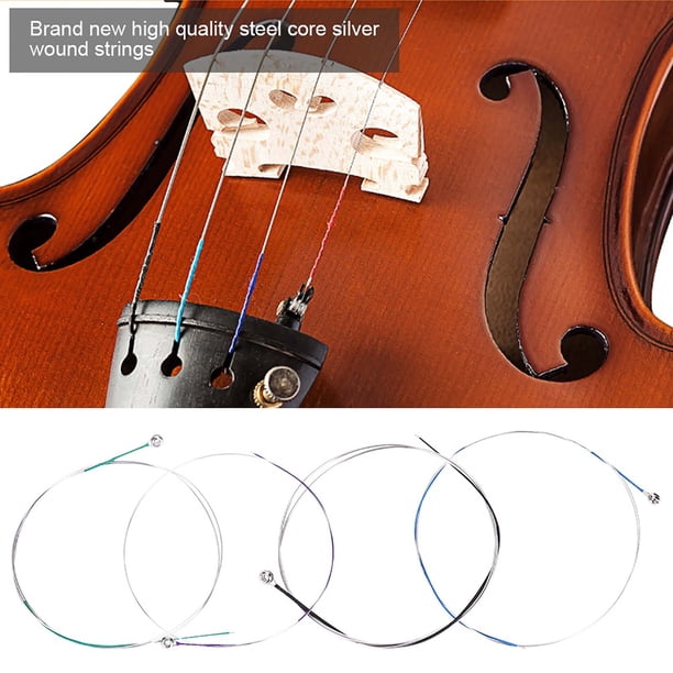 Cuerdas De Violín 4/4 Conjunto Completo, Herida Plateada De Núcleo De Acero, E-A-D-G, 22 Pulgadas, Para Adecuado 4/4 De Violín, Núcleo De Acero De Acero Inoxidable Y aleación
