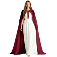 thumbnail image 4 of DuoJiaJ Adults Hooded Silk Cape, Tie Front Cloak Red Sizes One Size, 4 of 5