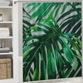 thumbnail image 6 of Fenyluxe Palm Leaf Shower Curtain Set Polyester Fiber Bathroom Curtain with Hooks Various Sizes Sustainable Easy to Install High Definition Digital Printing Easy Care 60"x72, 6 of 7