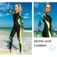 thumbnail image 4 of Womens Surfing Wetsuit Long Sleeve Colorblock One Piece Swimsuit, 4 of 4