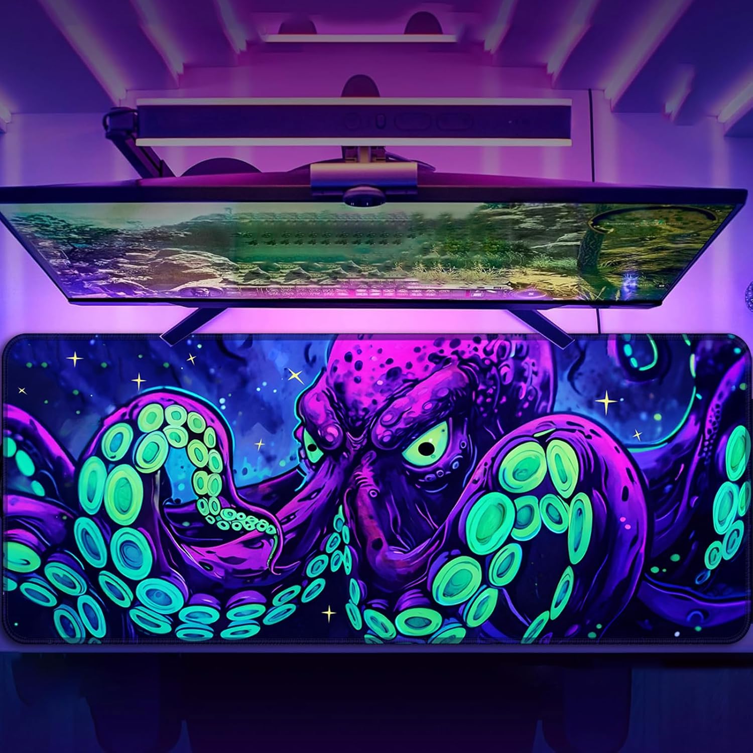Simpkeely Blacklight Octopus Gaming Mouse Pad Extended photo 4