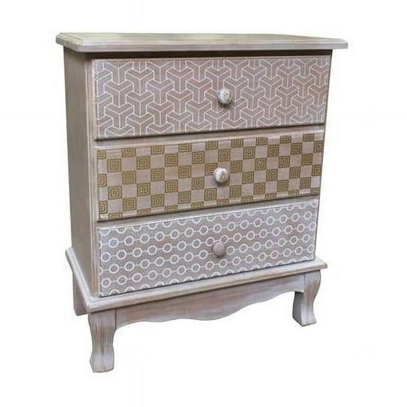 Jeco 3 Drawer Accent Chest in Distressed Natural