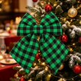 thumbnail image 6 of Green Black Plaid Christmas Bow, 11.81 x 9.84 Inch Velvet Hanging Bow for Christmas Tree, Wreath, Mantel, Door & Holiday Party Decor, 6 of 7
