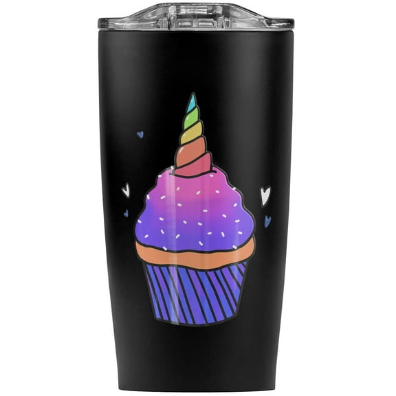 Unicorn Cupcake With Sprinkles Rainbow Stainless Steel 20 oz Travel Tumbler, Vacuum Insulated & Double Wall with Leakproof Sliding Lid | Great for Coffee/Hot Drinks and Cold Beverages