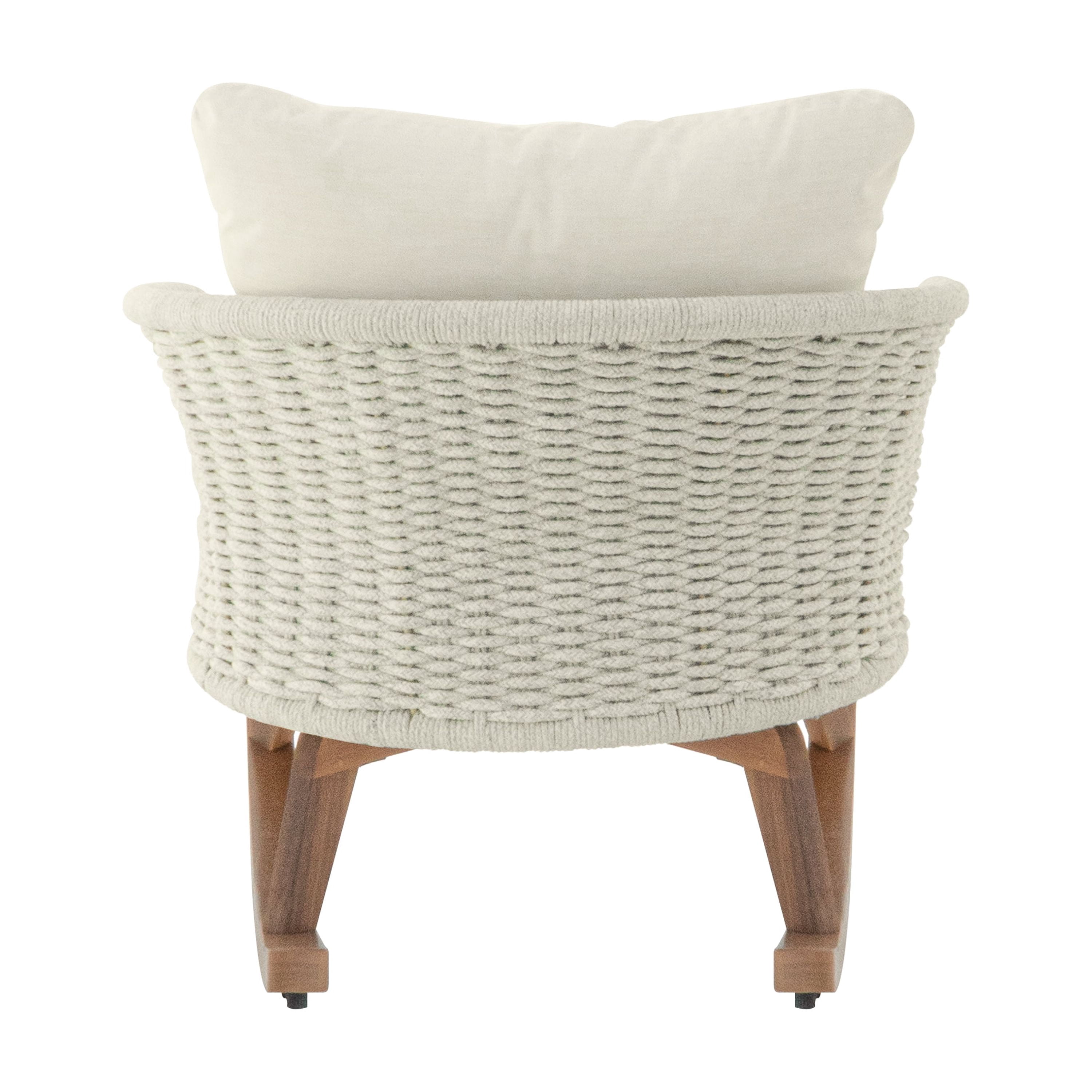 Euroco Modern Wicker Rocking Chair with Cushions, PE Rattan Rocker with Wooden Frame for Indoor & Outdoor Use