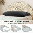 thumbnail image 2 of PiccoCasa 2 Pcs Body Pillowcases Microfiber Envelope Long Pillowcover, Queen Black, 2 of 8