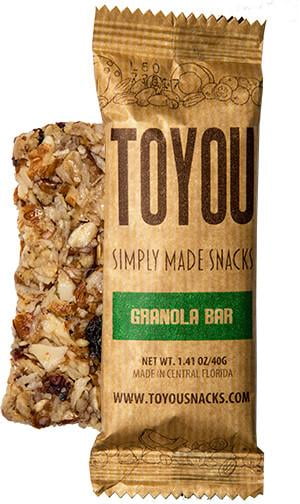 Toyou Snacks Gluten Free/Vegan/Kosher Snack Bar, Granola Bar (14- Count)