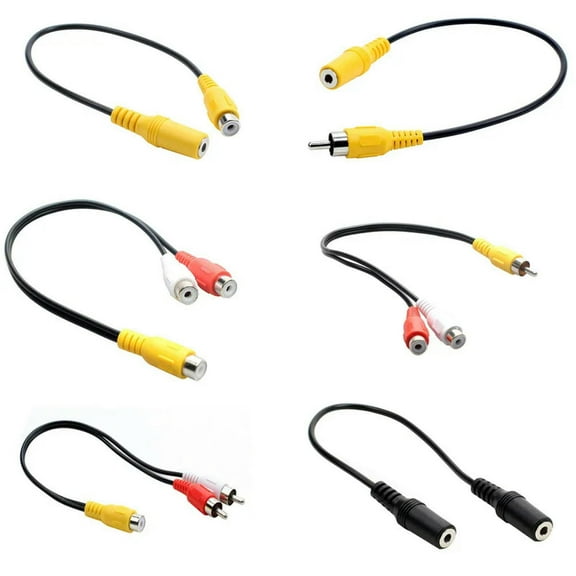 FOR 1pcs 3.5mm Male Female Plug Stereo Adapter RCA mm Mono Stereo Plug to 2 RCA Connector for PC Phone M