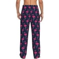 thumbnail image 3 of Goofa Cute Flamingo Printed Soft Pajama Pants for Men, Wide Leg Comfy Casual Lounge Yoga Pants-Small, 3 of 9