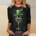 thumbnail image 3 of Guluxicc Womens St. Patrick's Day Tunic Tops Casual Round Neck Long Sleeve Shirts Shamrock Clover Graphic Print Pullover Tops, S, 3 of 5
