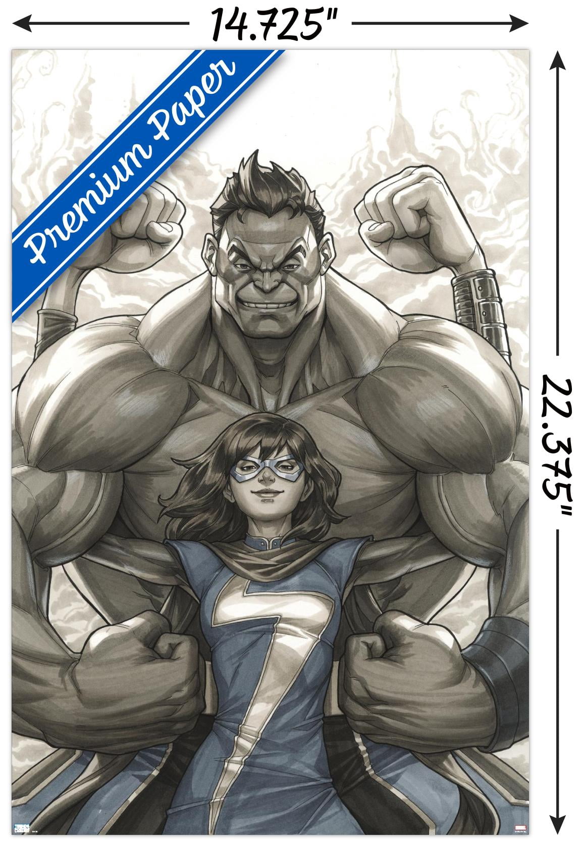 Marvel Comics - Ms. Marvel and Hulk - Champions #1 Wall Poster, 14.725" x 22.375"