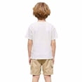 thumbnail image 6 of CUZIBR Boys Baby Toddler Summer Cargo Shorts Casual Cartoon Print Solid Color Multi Pockets Elastic Waist Wide Leg Baggy Short Pants Outdoor Cozy Summer Hiking Fishing Bermuda Shorts,Khaki,3-4 Years, 6 of 8