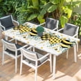thumbnail image 2 of Summer Bee Love Table Cloths for 6 Foot Rectangle Tables, Daisy Floral Eucalyptus Leaves Rustic Patio Waterproof Elastic Fitted Tablecloths, Washable Rectangular Table Cover for Camping, 2 of 8