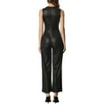 thumbnail image 3 of INSPIRE CHIC Metallic Jumpsuit for Women's V Neck Sleeveless Party Glitter Overall Black L, 3 of 5