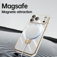 thumbnail image 2 of Dteck Magnetic Stand for iPhone 17 Pro Case, Plating Kickstand Compatible with Magsafe Built-in Camera Lens Protector Slim Phone Case with Stand Ring, White, 2 of 6