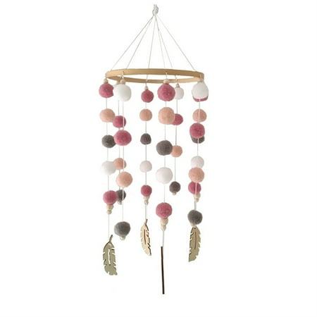 

Colorful Hairball Wind Chimes Plush Home Pendant Props for Kids Children Room