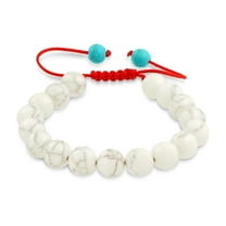 Bling Jewelry Womens Howlite Gemstone Strand Stackable 10MM Bead Bracelet Cord String Adjustable