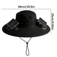thumbnail image 4 of Stijggn Cooling! Father Day Gifts Fan Hat, Sun Hats for Women Men, Solar Powered Wide Brim Outdoor Bucket Hat Beach Hat, Cooling Fans that Blow Cold Air, Fishing Camping Beach Hats, 4 of 5