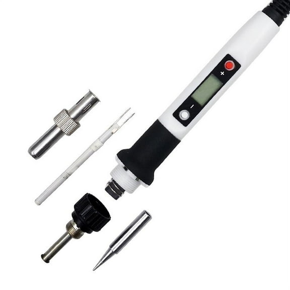 80W Soldering Iron Digital Electric Welding Tools Hand Solder Wire Tweezers 110V(White)