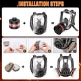 thumbnail image 5 of XINBTK Full Face Gas Mask, Reusable Respirator Mask Survival Nuclear and Chemical with 6001 and 40mm Activated Carbon Filter Against Gases Dust Vapors Fume for Spray Paint Sanding, 5 of 7