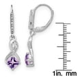 thumbnail image 3 of Primal Silver Sterling Silver Amethyst and Diamond Earrings, 3 of 5