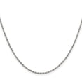 thumbnail image 3 of Auriga 925 Sterling Silver Rhodium-plated 1.7 mm Diamond-cut Rope Chain Necklace for Women 28", 3 of 7