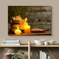 thumbnail image 2 of wall26 Canvas Print Wall Art Wood Panel Meditation Spax Candle Massage Stones Nature Wilderness Photography Realism Rustic Landscape Colorful Multicolor for Living Room, Bedroom, Bathroom - 16"x, 2 of 5