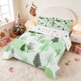 thumbnail image 3 of Manfei Green Queen Comforter Set Xmas Tree Comforter Sets Queen, Cream Green 3-Pieces 1 Comforter and 2 Pillowcases, Xmas Reversible, 3 of 6