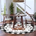 thumbnail image 3 of Christmas Round Area Rug 6Ft Washable Circle Rugs for Bathroom Office, Farmhouse Cow Pig Chicken Black Plaid Non-Slip Carpet Floor Mats Indoor Outdoor Carpet Runner Aesthetic Home Decor, 3 of 8