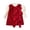 Red, variant on felwors Girls Bow Dress for Ages 2-7, Long Sleeve Elegant Princess Outfit for Fall (2-3 Years,Red)
