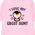 thumbnail image 4 of Inktastic I Love My Great Aunt with Cute Penguin and Hearts Girls Long Sleeve Toddler T-Shirt, 4 of 5