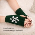 thumbnail image 3 of 1 Pair Knit Half Finger Glove Comfortable Winter Simple Knitting Craft Fingers Covers Hand Mittens with Snowflake Pattern, 3 of 6
