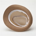 thumbnail image 4 of HGIEYS Straw Fedora Hat for Women Men Mesh Trilby Hat Panama Cuban Summer Beach Sun Outdoor, 4 of 5