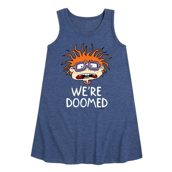 Rugrats - Chuckie We're Doomed - Toddler and Youth Girl's Aline Dress