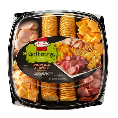 - Hormel Gatherings Honey Ham and Turkey Party Tray; 28 oz.; Sargento Cheese, Honey Ham, Smoked Turkey