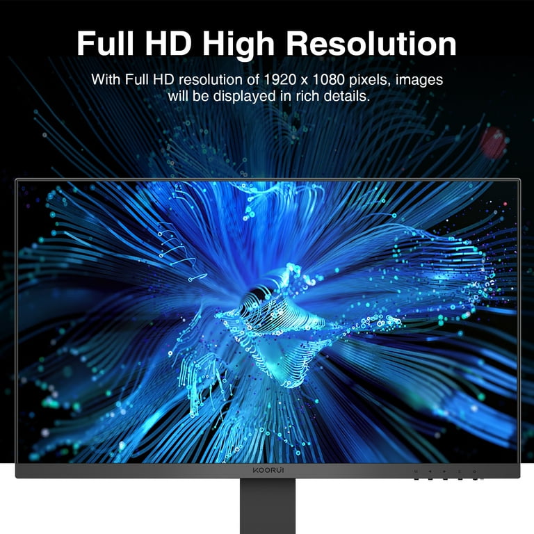 KOORUI Monitor de 24 Full HD (1920 x 1080, 24 Pulgadas, 75 Hz, IPS, 5 ms,  16:9, HDMI, VGA, VESA) FlickerFree Low Blue Light : : Informática