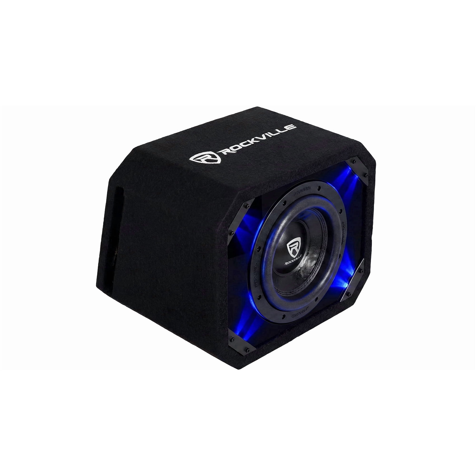 Rockville SV8K6D1 8" K6 Loaded Car Subwoofer Enclosure, 1400W Peak, 350W RMS, 1 Ohm, Plexiglass LED Panel