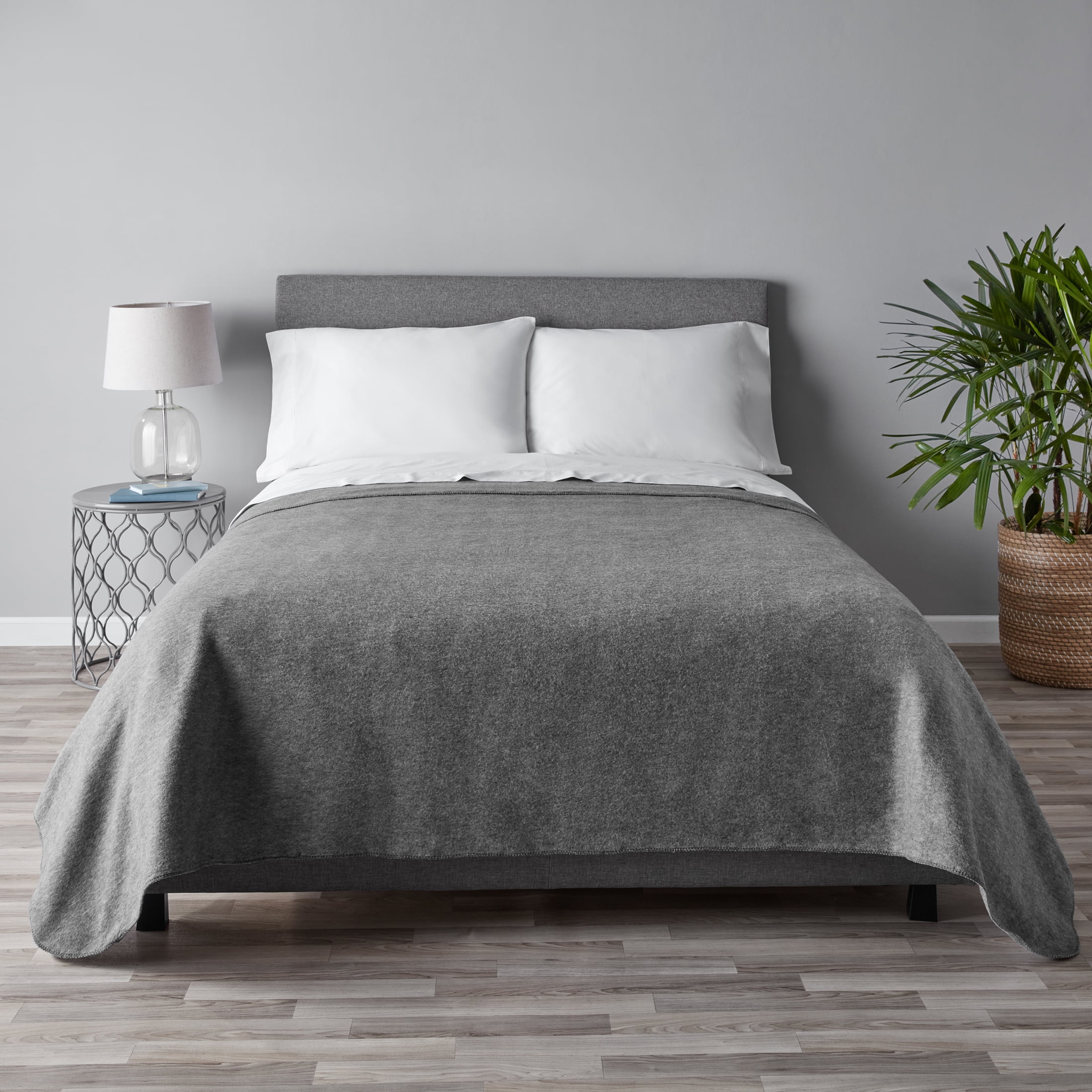 Mainstays Super Soft Fleece Blanket Gray Full Queen All Ages Multi Room Use Walmart