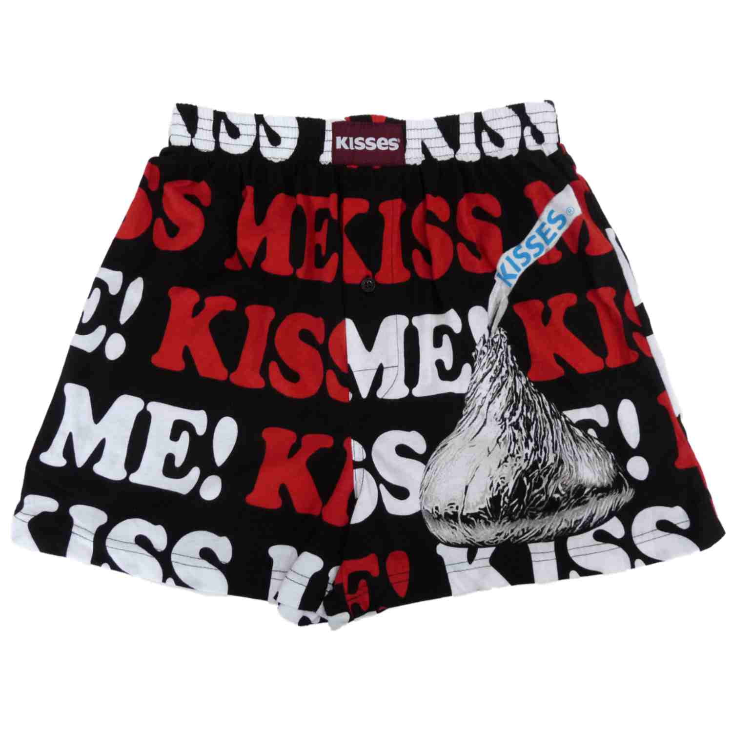 Hershey's Hersheys Mens Black Valentine's Day Boxers Kiss Me Boxer