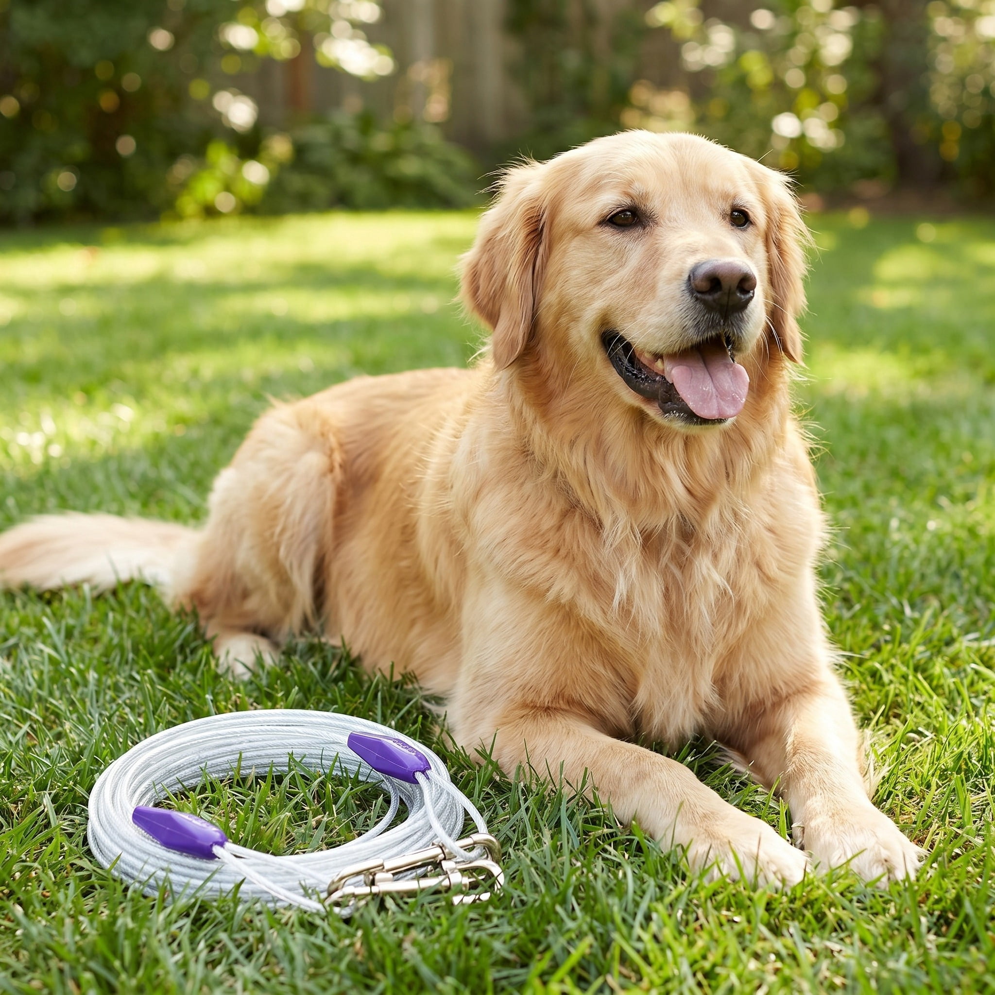 Vibrant Life Reflective Vinyl-Covered Tie-Out for Dogs, M, 40'