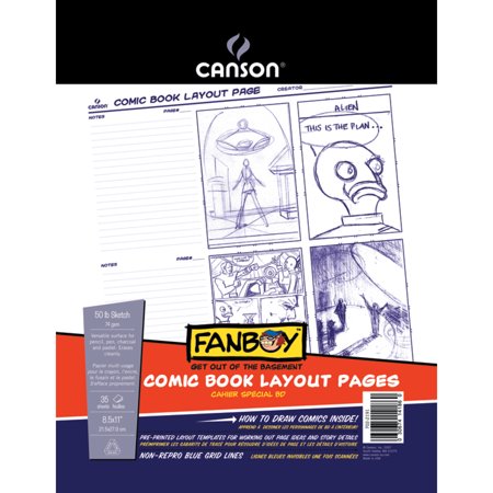 UPC: 3148955724552 | Canson Fanboy Comic Book Layout Pages  8.5in x 11in  35-Sheet Pack