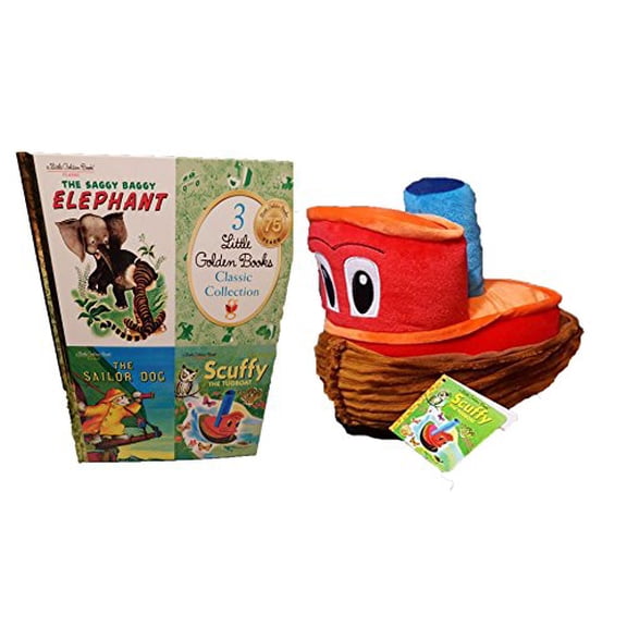 Pre-Owned Little Golden Books: Scuffy the Tugboat, The Saggy Baggy Elephant and The Sailor Dog with Scuffy the Tugboat Plush Toy, 9780375976100, 0375976108, Hardcover,